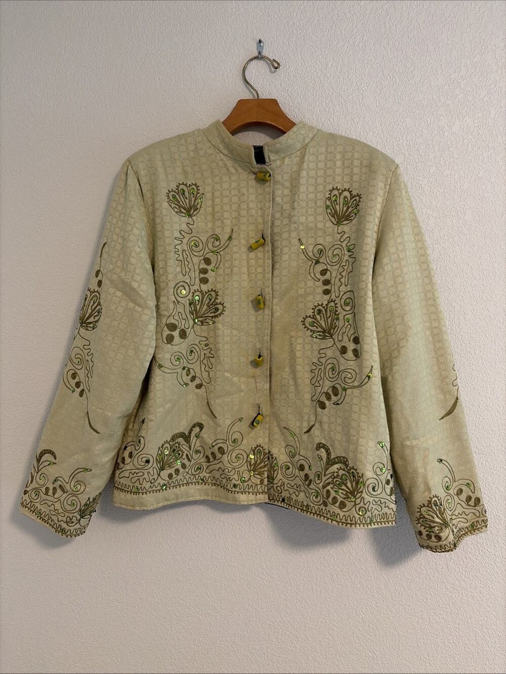 Alex Kim Jacket PM SPRING COLORS Lovely Embroidery Boho Jacket Vintage